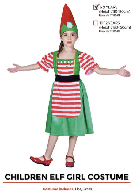 Children Christmas Elf Girl Costume (6-9 years)